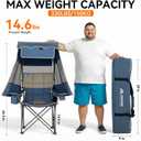 Oversized Camping Chair with Canopy，Folding Chair Supports 330 Lbs, Blue, Single Pack