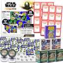 STAR WARS Baby Yoda Valentine's Day Classroom Gift Exchange Set - Bundle with 20 Mandalorian Party Favor Boxes, Stickers, Tattoos, Stampers for Kids
