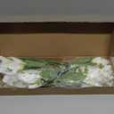 4 Bundles Artificial Tiger Lily Silk Flowers Faux Fake Lilies Plants for Wedding Bouquet Home Party Indoor Table Hotel Office Vases Floral Arrangements Outdoor Garden Decor (White)