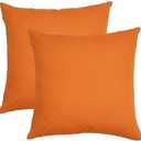 RELY+ Cotton Throw Pillow Covers 18x18 Inch Set of 2 Rust Decorative Zippered Cases for Couch Bedroom Sofa Farmhouse Living Room Decoration Gifts Outdoor & Indoor -(Covers Only)
