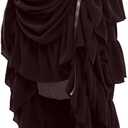 GRACEART Women's Victorian Steampunk Skirt Pirate Costume Burlesque (Chiffon (Brown)), S