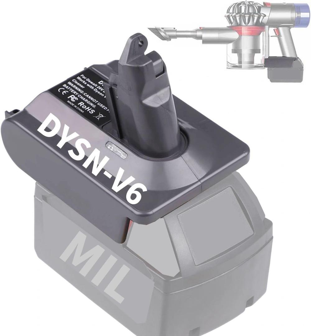 for Dyson V6 for Milwaukee Battery Adapter to for Dyson Animal Series Absolute Motorhead Slim SV04,for 21.6V Series Vacuums