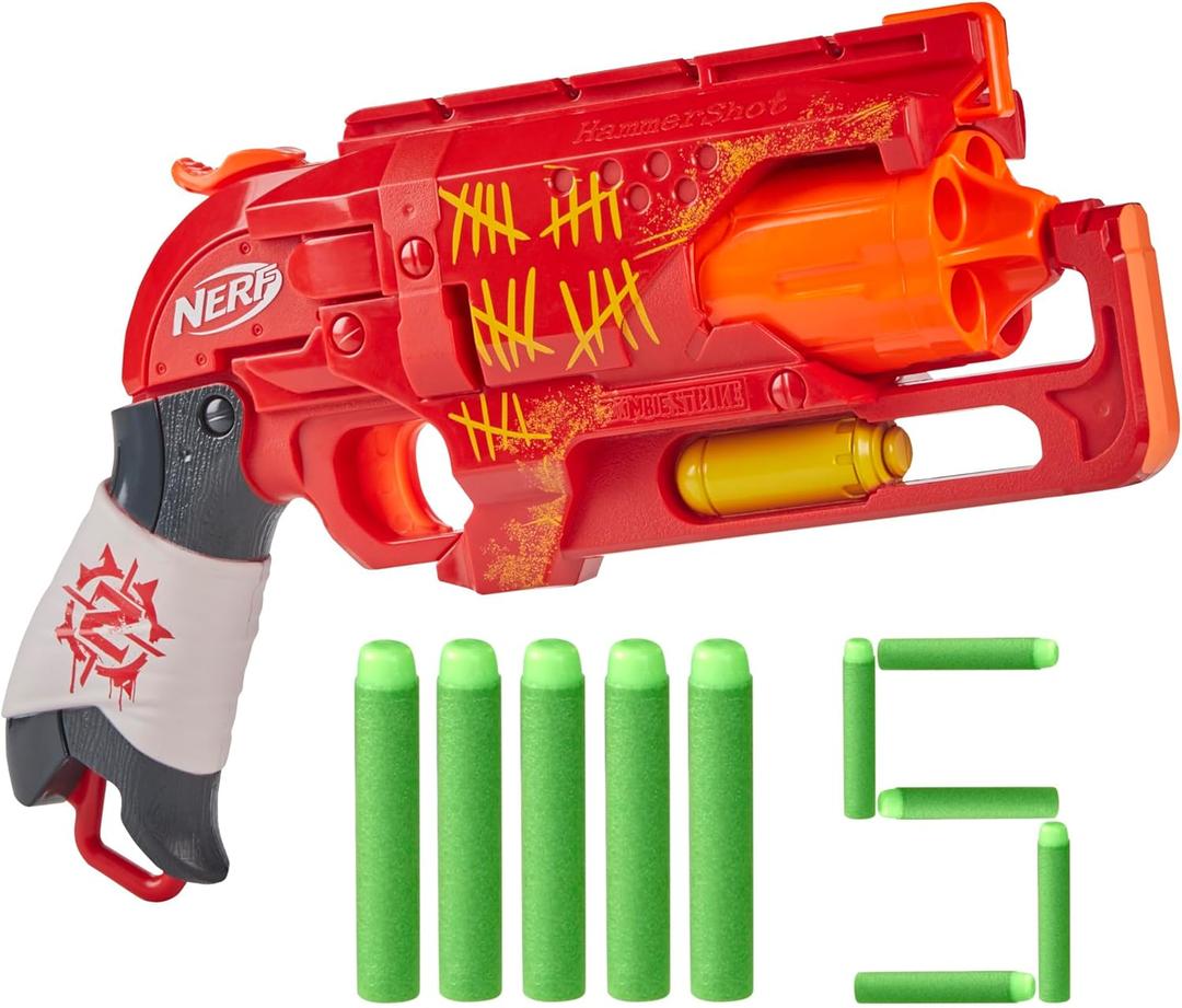 NERF Zombie Strike Hammershot Blaster, Red 