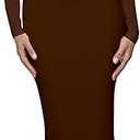 BORIFLORS Women's Elegant Off The Shoulder Bodycon Long Sleeve Maxi Dress Mesh Cocktail Party Wedding Guest Formal Dresses, Coffee,  Size L