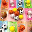 30 Pack Sports Valentines Cards Gifts for Kids School Classroom Squeeze Foam Balls Keychain Stress Relief Valentine Exchange Gift Prizes Class Game Valentine Party Favors for Kids Girls Boys