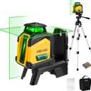PREXISO 360 Laser Level with Tripod, 100Ft Dual Power Self Leveling Cross Line Laser- Wide Angle Vertical Line for Construction, Floor Tile, Renovation with Magnetic Base, Wall Panel Stand, Carry Bag
