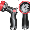 Hose Nozzle 10 Adjustable Patterns Garden Hose Nozzle Premium High Pressure Water Hose Nozzle with Thumb Control Design Hose Sprayer Nozzle for Garden & Lawns Watering, Cleaning, Pets & Car Washing (Red+Black)