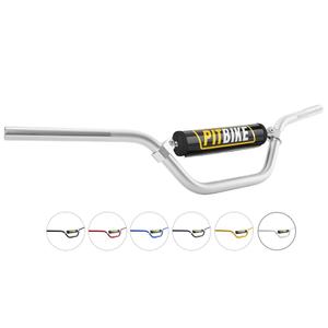 Handlebars 7/8 Inch Universal Mid-Rise Handle Bar with Crossbar Pad Silver | RUTU Upgraded Universal Motorcycle Dirt Bike Handle Bar, Mid-Rise Mini Bike Pit Bike Handlebar for Motocross ATV Quad