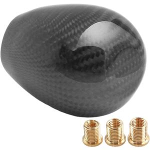Universal Real Carbon Fiber Shift Knob Gear Shift Knob with 3 Adapters Compatible with Most Manual Vehicles Black