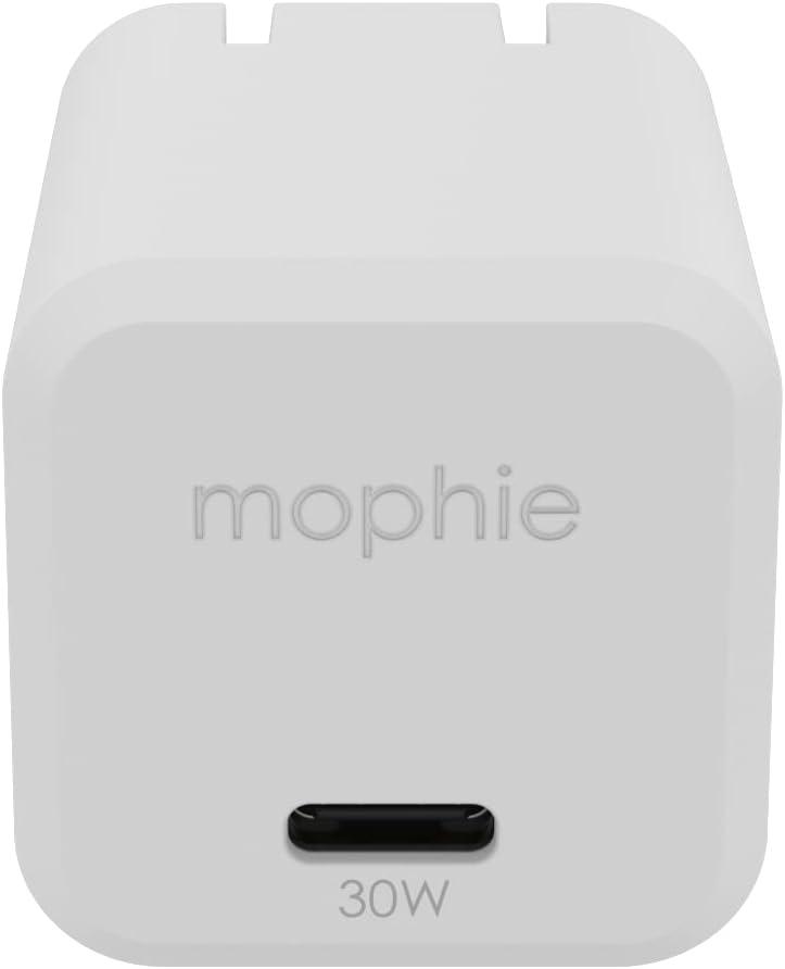 Mophie Speedport 30 USB-C Charger GaN 30W Fast Compact Foldable Charger for MacBook Pro 13, Samsung Galaxy S25/S24, iPhone 17/16/14/14 Pro, Google Pixel 10, and More - White