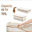 Under Bed Storage Containers, Stackable Beige Closet Organizers and Storage Bins, Lightweight Storage Bags with Clear Window for Bedroom, Dorm