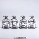 Solar Lanterns Outdoor Waterproof, Rust Iron Cage Candle Holder with Flickering Solar Powered Tea Lights, Hanging Solar Lights for Outside Tree Backyard Patio Garden Fence Decoration-4Pack