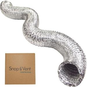 Snap to Vent Aluminum Dryer Hose 4 inch diameter x 8 feet long | Ziggurat Products