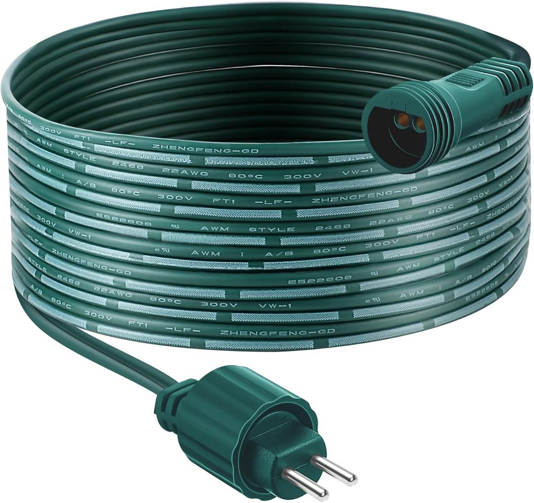 Meonum 3 Meters 2 Pin Extension Cable with Male and Female Connector, Compatible with TING SHEN Class 2 Power Supply, UL Certification 22AWG Waterproof Class 2 Power Unit Cord (Green,1 Pack)