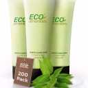 ECO AMENITIES Travel Size Conditioner - 200 PACK, 30mL, 1 oz Hotel Conditioner Bulk Supplies for Guests - Green Tea Scent Eco Conditioner, Mini Conditioner with Flip Cap, Clear Container