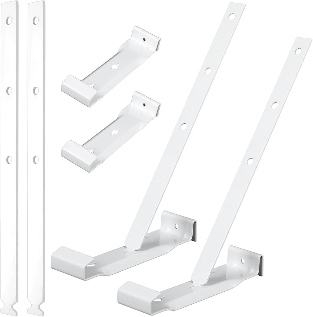 Blulu 25 Sets 5" Aluminum Roof Gutter Hanger with Straps for Fixing Without Eaves, Ideal for Aluminum and Steel Gutters, Strong and Durable Roof Gutter Support Solution (White)