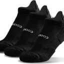 BRISIRA Coolmax Bamboo Viscose Compression Running Socks 3 Pairs Ankle Low Cut Athletic Anti Blister Cushioned Seamless (Large)