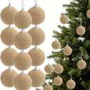 TWOWYHI 12PCS Christmas Ball Ornaments 2.36Inch Boho Hanging Balls Christmas Tree Decoration Hanging Ball for Xmas Tree Garlands Wreath Wedding Party Decorations Home Decor