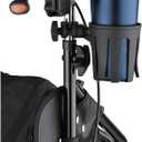 NOVA Cup Holder for Walkers with Round Narrow Tubing  Universal Fit for 5/8" to 1" Tubes  Durable Plastic Drink Holder for Folding Walkers & Rollators  Holds Bottles & Cans