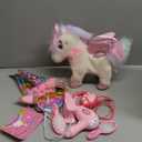 Walking Talking Remote Control Unicorn Toy for Girl Age 4-6, Electronic Interactive Plush Unicorn with Leash & Costume, Pretend Play Pet Care Toy Birthday Gift for Toddler Kid Girl Age 3 4 5 6 7