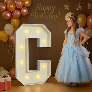 2.3FT Marquee Letters, Approx 2FT Large Light Up Letters C for Birthday Wedding Engagement Proposal Baby Graduation Hoco Party Decorations, Lighted Letter C Sign Backdrop Decor with Warm LED Light