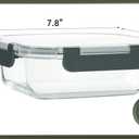 KOMUEE 6 Packs 30 oz Glass Meal Prep Containers,Glass Food Storage Containers with Lids,Airtight Lunch Bento Boxes,Microwave,Freezer and Dishwasher,Gray