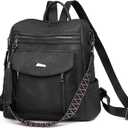 GAEKEAO Backpack Purse for Women Fashion Designer Ladies PU Leather Shoulder Bag Convertible Handbags for Travel Daily Use College Black
