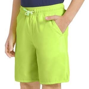 Lands' End Boys' Swimwear UPF 50+ Comfort Hydroliner Swim Trunks (Small, Safety Yellow Solid)