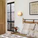 Gold Modern Wall Sconces for Bathroom, 1-Light Alabaster Sconce Wall Light Fixture for Bedroom, Unique Sconce Lighting for Living Room, 1 Pack