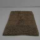 Yimobra Chenille Bathroom Rug, 24x17, Extra Soft Absorbent Bath Rugs, Non-Slip, Bath Mats for Bathroom Floor, Water Absorbent, Machine Washable, Plush Bathroom Mat for Tub and Shower, Pale Khaki