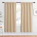 NICETOWN Kitchen Room Darkening Curtains - Panel Home Fashion Thermal Insulated Solid Rod Pocket Curtains for Window(Biscotti Beige, Pair of 1, 42 inches Wide by 72 inches Long)