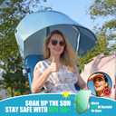 Universal Wind-Resistant Chair Umbrella Canopy, Foldable Portable UPF 50+ Sun Shade Attachment with Adjustable Clamp, Fits Most Beach, Camping, Lawn, Sports, Tanning, Zero Gravity Chairs & Wheelchairs