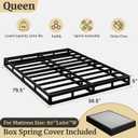 Awesofurni Box Spring for Queen Bed, 5 Inch Low Profile Queen Box Spring Only Bed Base, Heavy Duty Metal Frame Mattress Foundation with Fabric Cover, Easy Assembly-Noise Free