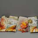 Vintage Fall Pillow Covers 18x18, Shabby Chic Fall Pumpkin Autumn Leaves Decorative Pillow Covers, Fall Home Bedroom Living Room Decor, Farmhouse French Country Pillow Cover, Set of 4