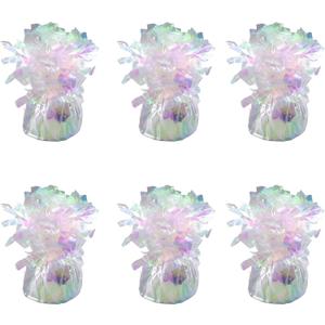balloon weights are perfect for parties, birthdays, weddings. Each pack includes 6PCS durable weights that easily decorate balloons and elevate any celebration. (Lridescent 6pcs)