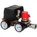 Secbolt Pressure Switch Manifold Regulator Gauges Air Compressor Pressure Switch Control Valve 90-120PSI (American Pattern)