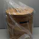 Rattan Laundry Hamper With Lid, Rattan Laundry Basket With Removable Liner Bag Handles (13.8" L13.8"W15.7"H (Round Brown-Lid)