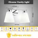 Hamilyeah Modern Chrome Bathroom Vanity Light Fixture Over Mirror, 2 Light Vanity Lighting Fixture with Frosted Glass Shade, Silver Wall Sconce Lighting for Bath, Bedroom, Kitchen, Hallway