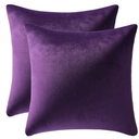 Throw Pillow Covers 18x18 Purple: Pack of 2 Cozy Soft Velvet Square Modern Luxury Decorative Throw Pillow Cases for Sofa Couch Living Room Bed Home Decor