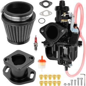 FVRITO VM22 26mm Carburetor Jet Kit for Predator 212cc 196cc Coleman CT200U CT200U-EX BT200X Mini Bike KT196 Go Kart Baja Warrior GX200 Clone Engine with Air Filter Intake Manifold Performance Parts (New-black)