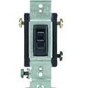 Leviton 15 Amp, 120 Volt, Toggle Framed 3-Way AC Quiet Switch, Residential Grade, Grounding, Quickwire Push-In & Side Wired, 1453-2E, Black