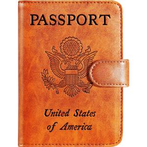 Passport Holder Cover Wallet RFID Blocking Leather Card Case Travel Accessories for Women Men (Claybank)