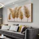 Wall Art Gold Leaf Abstract Wall Decor Canvas Prints Paintings Framed Artwork for Living Room Office Bedroom Home Decorations 23"x47"
