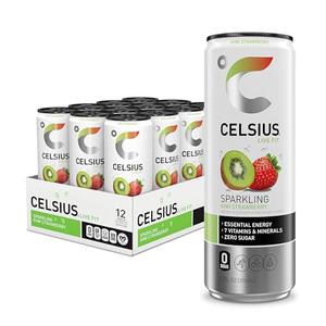CELSIUS Sparkling Kiwi Strawberry, Sugar Free Energy Drink, 12 Fl Oz (Pack of 12) : Everything Else, Best By: 1026