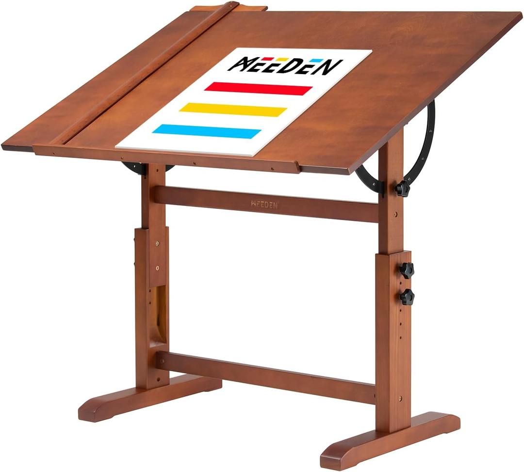 MEEDEN Extra-Large Wood Drafting Table: 42" x 30" Artist Drawing Desk - Height Adjustable Art Craft Table - Tilting Table for Adults Painting Reading Writing Sketching (Walnut) MEEDEN Extra-Large Wood Drafting Table: 42" x 30" Artist Drawing Desk - Height Adjustable Art Craft Table - Tilting Table for Adults Painting Reading Writing Sketching (Walnut)