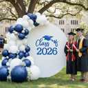 Mindsoft Blue Felt Class of 2026 Sticker Sign for Backdrop Graduation Decor for Party Congrats Grad Class of 2026 Event Letter Sign Graduation Party Balloon Arch Backdrop Decor Supplies