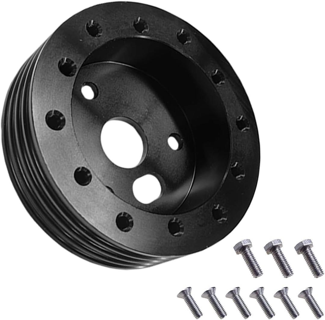 1" Steering Wheel Hub Adapter Spacer, Grant Steering Wheel Adapter Boss Kit for Conversion 6 Hole to 3 Hole (Black, 1 inch)
