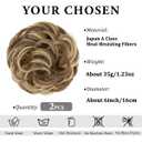 SARLA 2PCS Messy Hair Bun Hair Pieces Wavy Curly Synthetic Updo Fake Scrunchies Ponytail Extension for Women Bernstein Multi