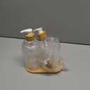 VITVITI Mouthwash Dispenser for Bathroom, Mouth Wash Pump Bottle with Paper Cup Holder, 17Oz Refillable Clear Mouthwash Container with Bamboo Lid/Tray/Label