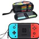 Gamer Pencil Case for Boys, Large Boys Pencil Pouch for Kids Teens School, Big Capacity Pen Box Pen Bag Organizer with 2 Compartments & Zipper (Game-Red & Blue)
